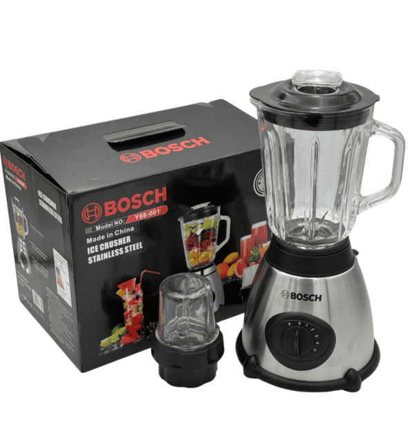 BOSCH Blender 1.5L Y66 - Multifunctional blender with 1000W power, 5-speed settings, glass jar, and stainless steel blades for versatile blending tasks