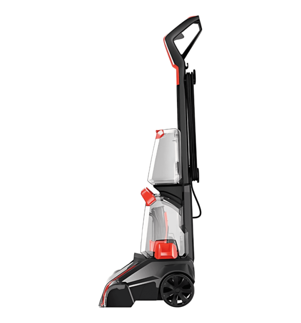 Bissell 2889K Turbo Clean PowerBrush Upright Carpet Cleaner with 4-row deep reach brush, dual-tank system, and 600W power for deep carpet cleaning.