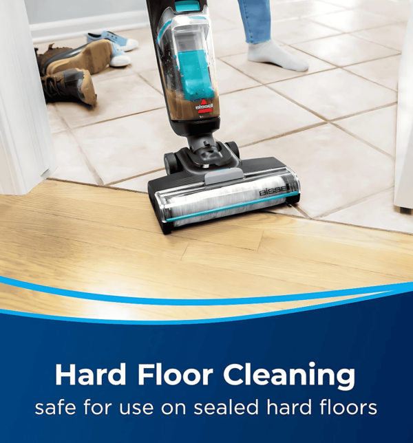 Bissell 3845E CrossWave HF2 Wet and Dry Vacuum Cleaner with HydroSteam Technology and LED headlights.