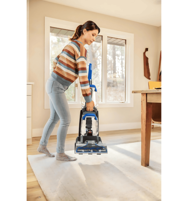 Bissell 3878K PowerClean 2X Carpet & Upholstery Washer with 700W motor, motorized brushroll, Two-Tank System, and above-floor cleaning tools for deep cleaning carpets, upholstery, and tough stains.