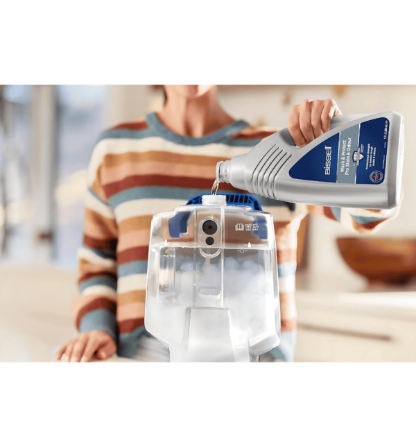 Bissell 3878K PowerClean 2X Carpet & Upholstery Washer with 700W motor, motorized brushroll, Two-Tank System, and above-floor cleaning tools for deep cleaning carpets, upholstery, and tough stains.