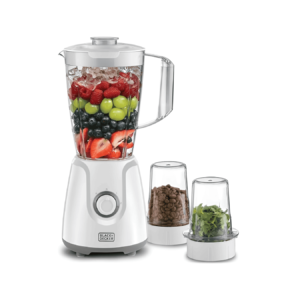 Black & Decker Blender 1.5L BX4000-B5 - White countertop blender with 400W power, 2-speed settings, and dishwasher-safe jar for easy cleaning