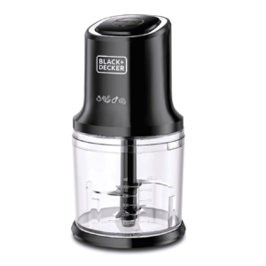 Black & Decker Chopper 500ML FC500-B5 - Compact chopper with stainless steel blades, anti-slip ring, and dishwasher