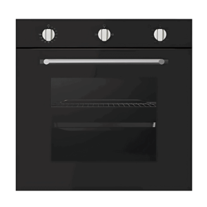 "Campomatic CW6GGLVB 60cm Built-In Gas Oven in black with triple glass door, convection fan, and gas grill."