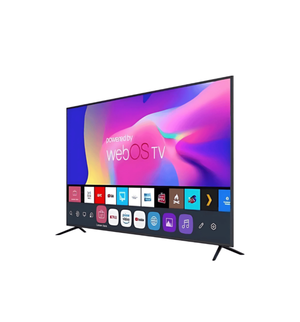 Campomatic 65" Frameless 4K Smart LED TV (LED65HUL) with UHD resolution, built-in soundbar, and ultra-slim frameless design.