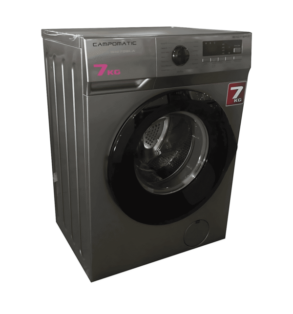 Campomatic WM708LA 7Kg Front Load Washing Machine – 1200 RPM, Dark Silver Anthracite, LED Display, 15 Programs, Energy Efficient.