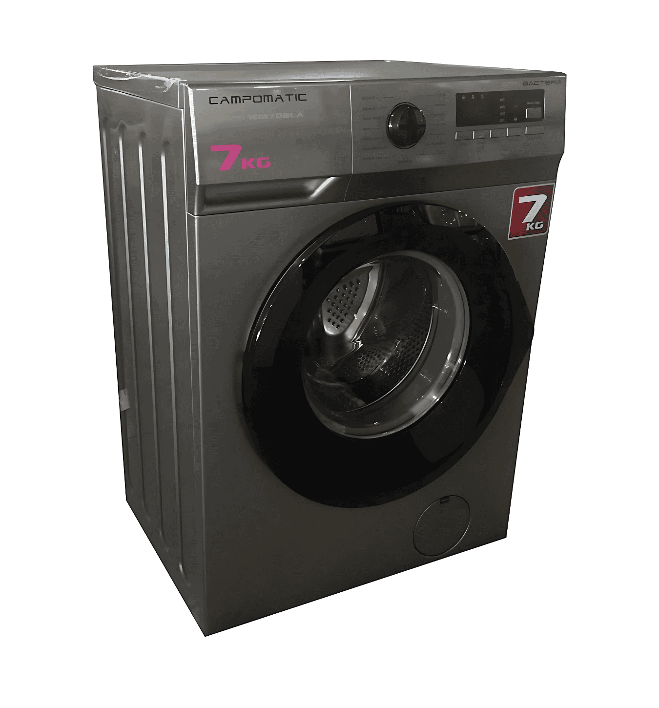 Campomatic WM708LA 7Kg Front Load Washing Machine – 1200 RPM, Dark Silver Anthracite, LED Display, 15 Programs, Energy Efficient.