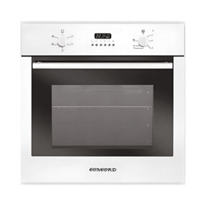 "Concord COVW60 Electric Oven with 60x60 cm size, featuring pyrolytic self-cleaning, rotisserie, LCD control panel, and electric programmer."
