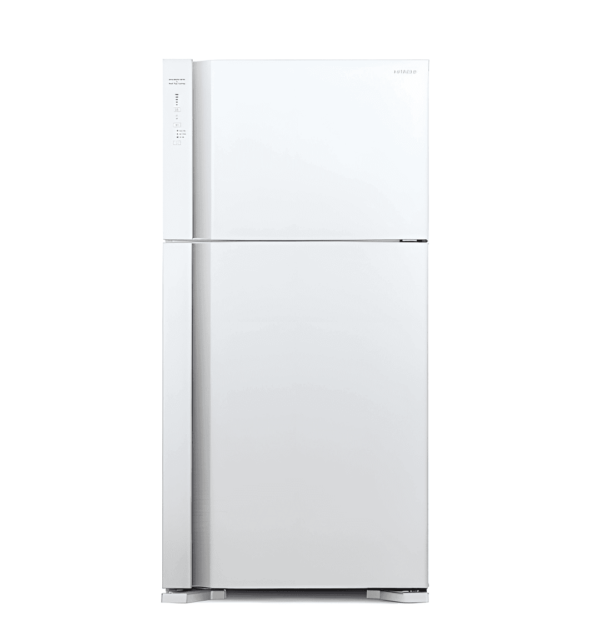 "Hitachi R-V765PUQ7 PWH 20 Cu. Ft. Inverter Refrigerator – No-Frost, Dual Fan Cooling, Touch Screen Controller, Nano Titanium Filter"