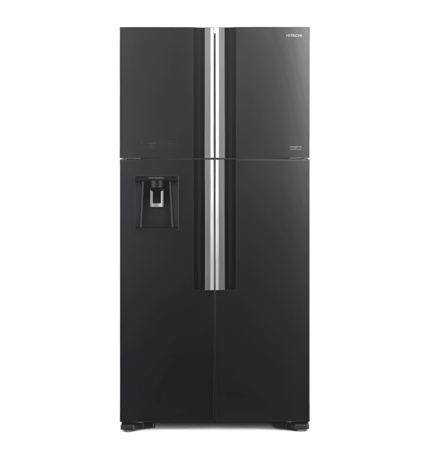 "Hitachi RW760PK7GGR 760L 4-Door Refrigerator – Glass Grey, Dual Fan Cooling, Inverter Control, No Frost