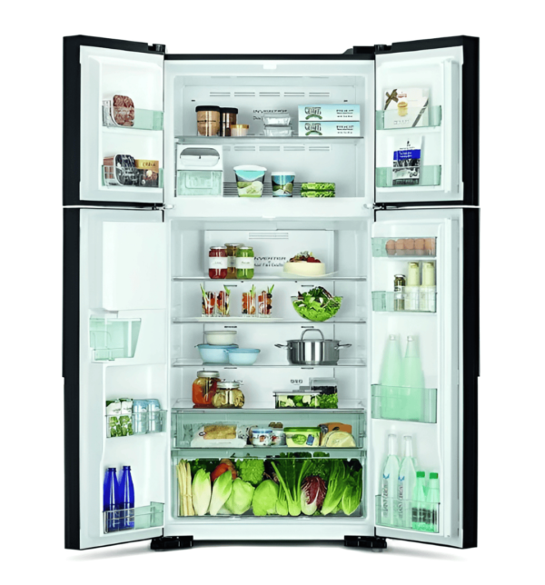 "Hitachi RW760PUK7GGR 760L Glass Grey French Door Refrigerator – Inverter Cooling, Dual Fan, Water Dispenser"