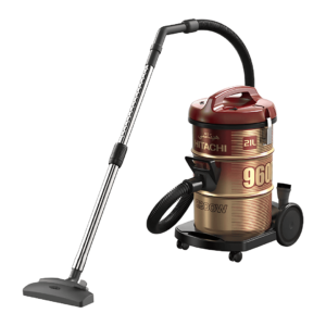 Hitachi CV-960F Vacuum Cleaner with 2200W motor, 21L dust capacity, and metal extension pipe.