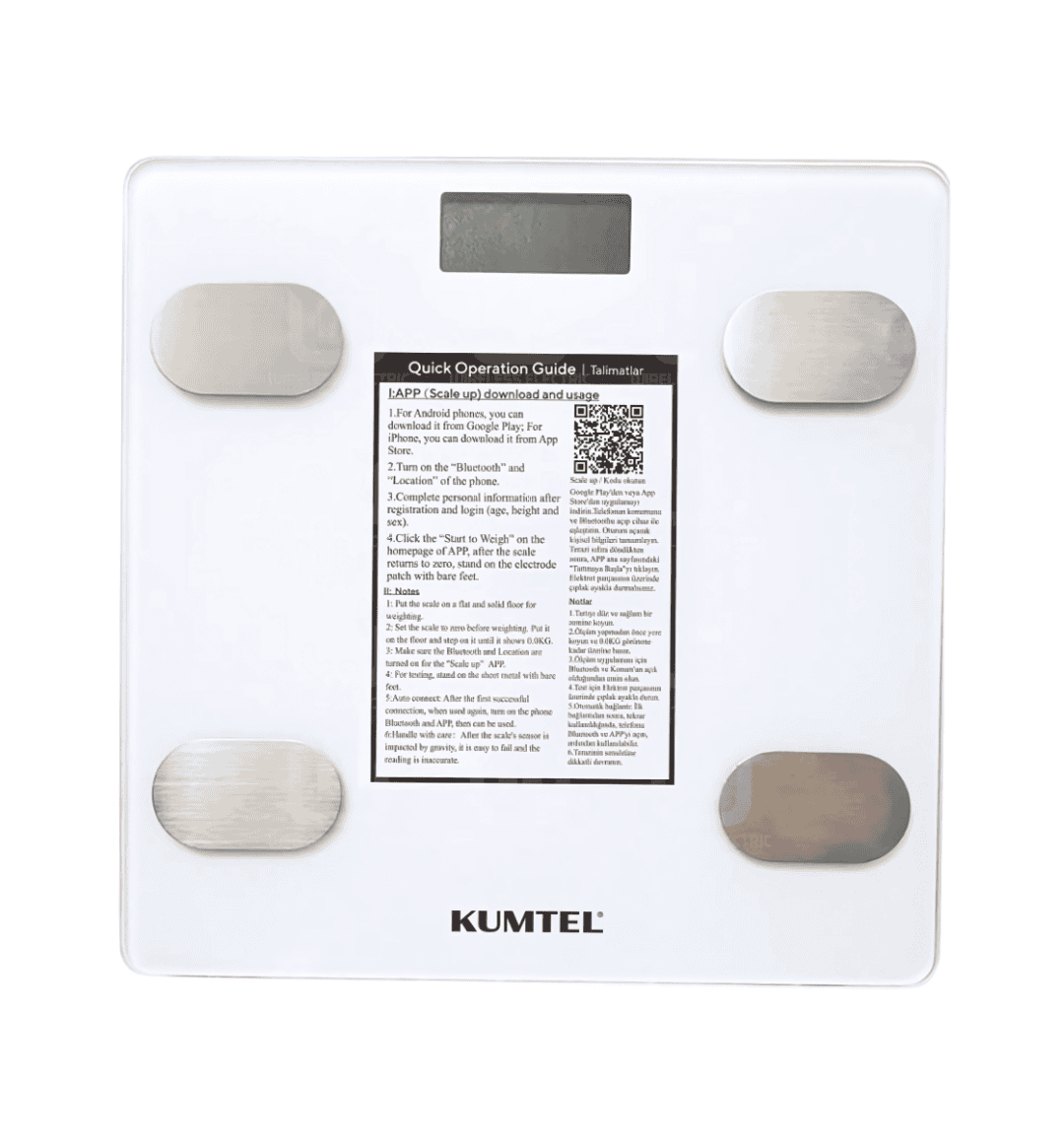 "Kumtel Digital Smart Scale HDB-01 - High-Precision Body Composition Analyzer with LCD Display