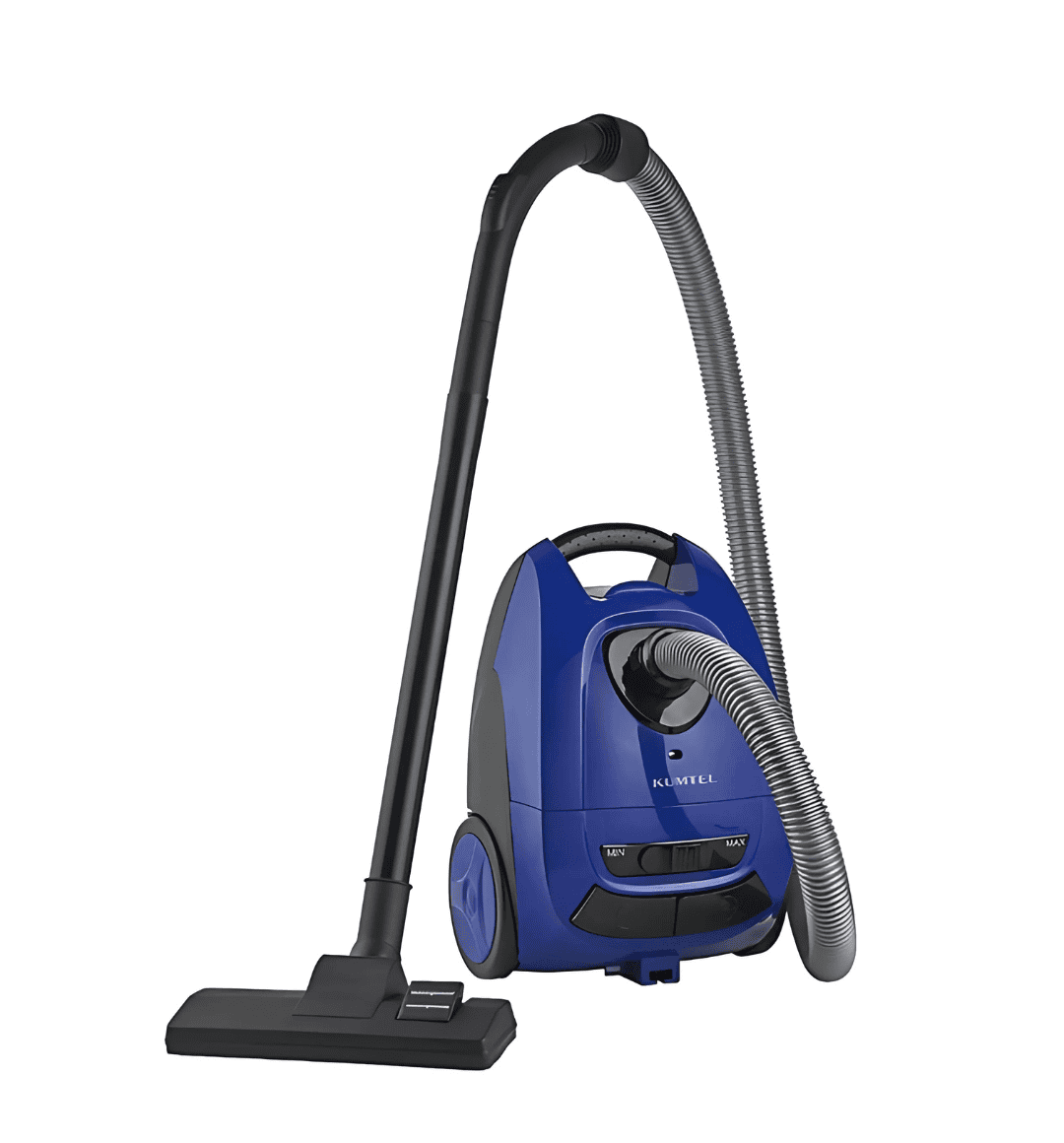 Kumtel HVC-08 vacuum cleaner with 1200W power, 2.5L dust collector, and HEPA 10 filter, offering a 17.5 kPa suction power for deep cleaning.