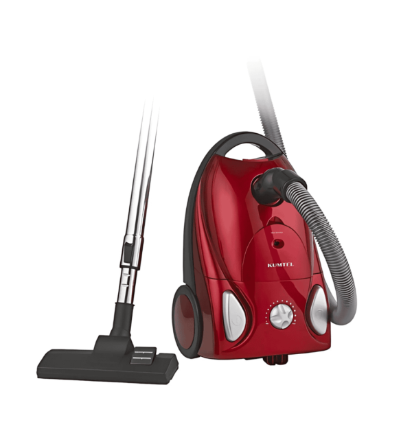 Kumtel HVC-09 Vacuum Cleaner with 1400W motor, 19 kPa suction, HEPA 10 filter, and 2.5L dust bag for efficient home cleaning.