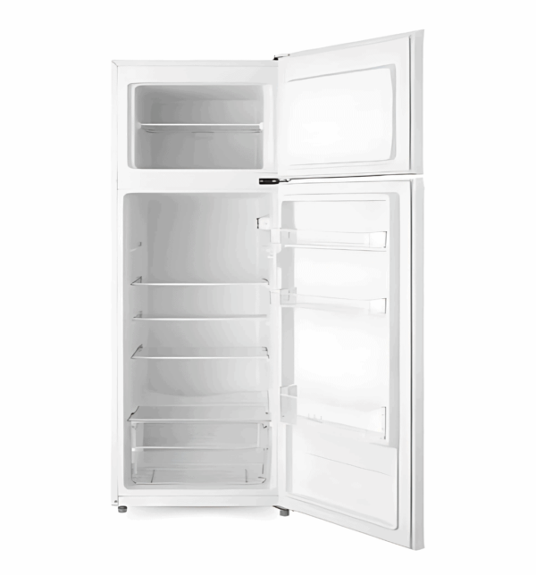 "Kumtel HTMF210 204L Top Mount Refrigerator – Compact, Energy Efficient, White Finish, Reversible Door"