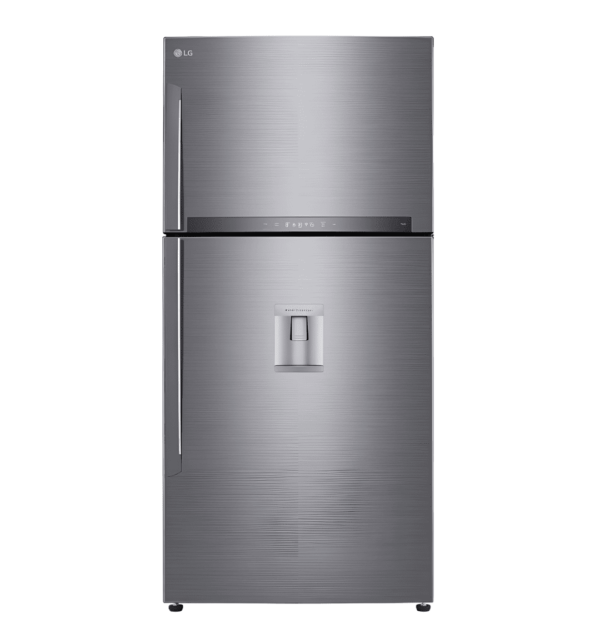 "LG GR-F872HLHU 592L Double Door Refrigerator – No Frost, Inverter Linear Compressor, Water Dispenser, Hygiene Fresh+, Smart Diagnosis, Stainless Steel"