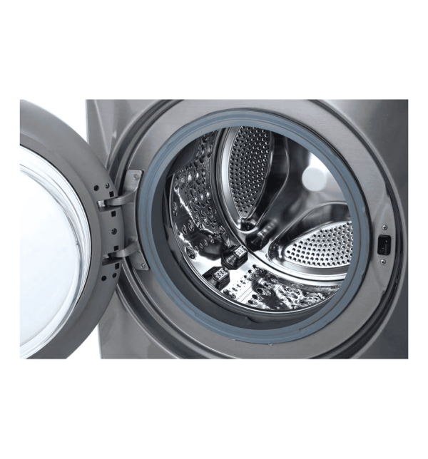 LG F0L9DGP2S 15Kg Washer & 8Kg Dryer in Silver with AI DD, 6 Motion, Steam, TurboWash, and TurboDry.