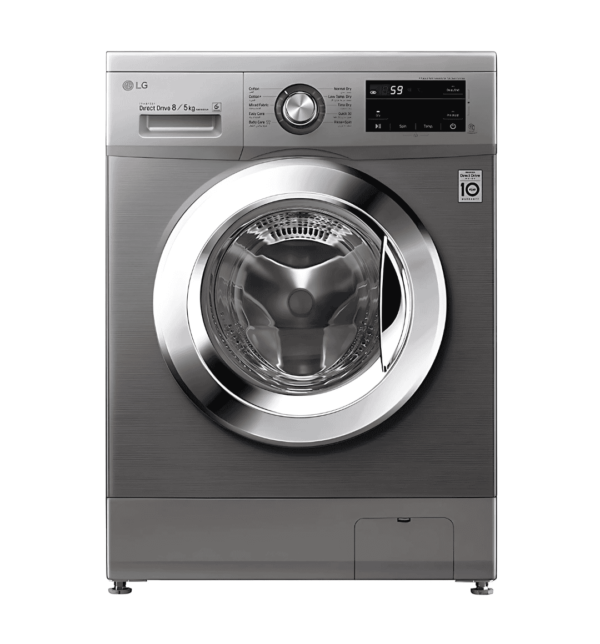 LG F4J3TMG5P 8/5kg Front Load Washer Dryer in Platinum Silver with AI Direct Drive, 6 Motion, Steam™, and WiFi Connectivity