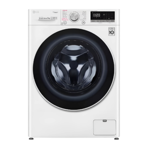 LG Vivace WV4149WVG 9Kg Front Load Washing Machine – White, AI DD™ Technology, Steam Function, 1400 RPM Spin Speed, and Glass Door for superior washing performance.