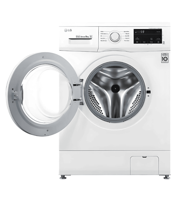 LG WJ3H20WTG 8Kg Front Load Washer in White with Inverter DD, 6Motion Technology, and Smart Diagnosis™