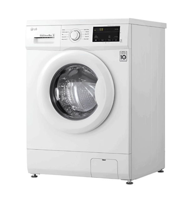 LG WJ3H20WTG 8Kg Front Load Washer in White with Inverter DD, 6Motion Technology, and Smart Diagnosis™