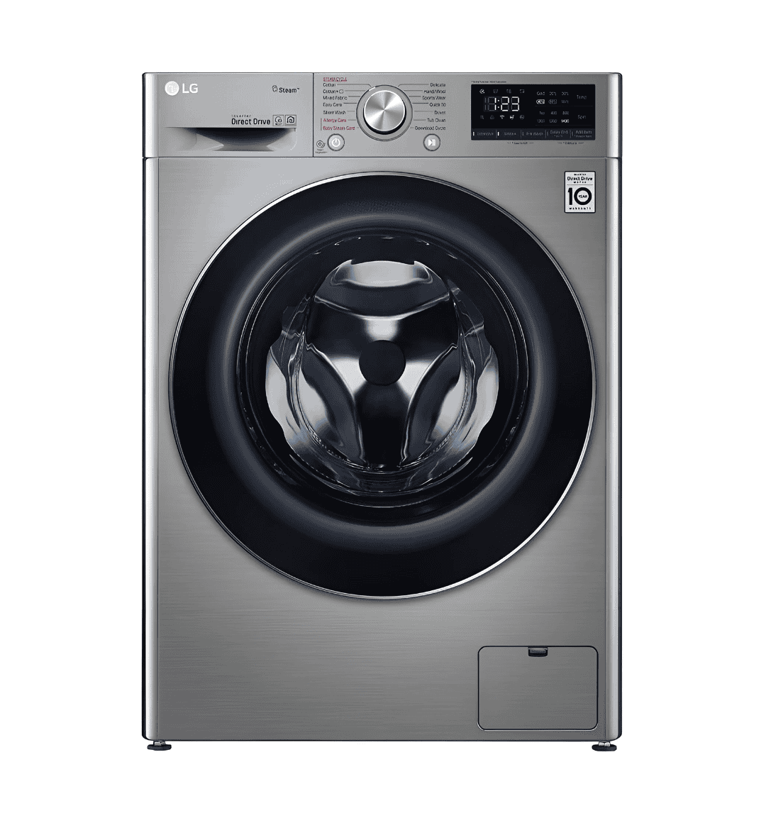 LG WV2149AVG 8Kg Front Load Washer in Silver with AI Direct Drive™, Steam™ Technology, and SmartThinQ (WiFi)