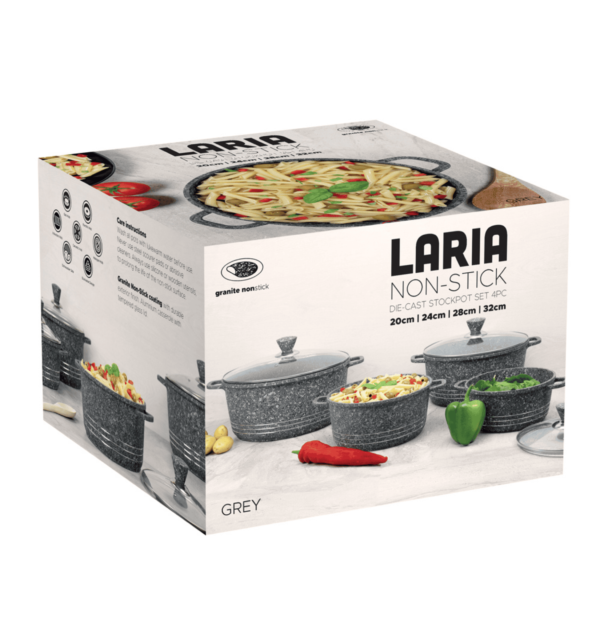 Laria Stockpot Set 4pc Grey Granite