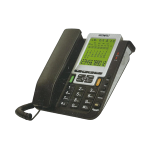 Microtel Caller ID Corded Phone MCT-669CID with dual keypad, answering system, and versatile compatibility.