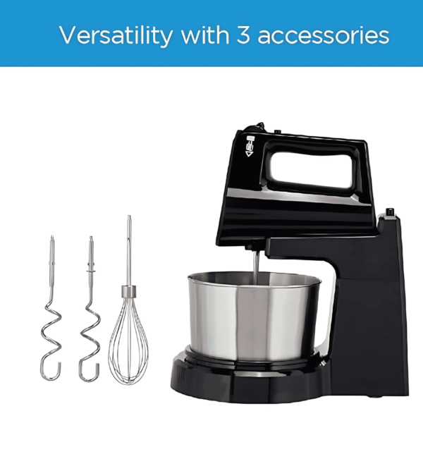 Midea UltraMixer HM0293A – 400W kitchen mixer with 5-speed settings, turbo mode, and convertible hand/stand design.