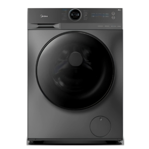 Midea MF200D110WB/T 11/8kg Washer Dryer in White, featuring Inverter Quattro, Steam Care, Turbo Wash, and Smart Control via MSmartHome