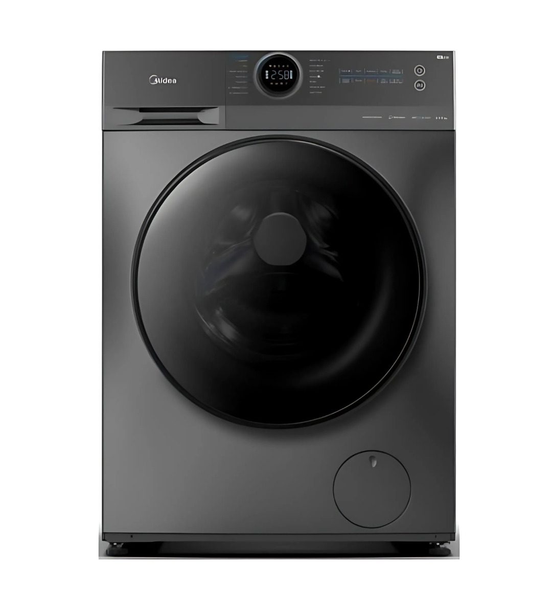 Midea MF200D110WB/T 11/8kg Washer Dryer in White, featuring Inverter Quattro, Steam Care, Turbo Wash, and Smart Control via MSmartHome