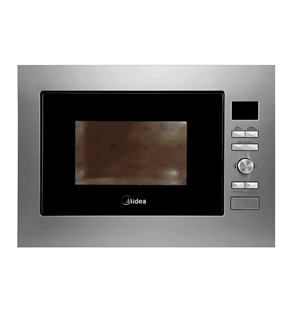 "Midea AG928B8I Built-in Microwave 28L with 900W microwave power, 1000W grill, digital control, and 8 auto menus."