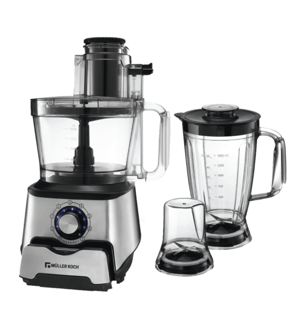 Muller Koch Food Processor MK-6033 with 3.5L XL bowl, 7-speed control, and multifunctional attachments for chopping, slicing, and mixing