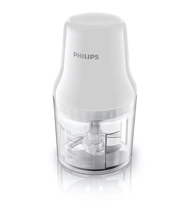 Philips Chopper 0.7L HR1393 - Compact 450W chopper with stainless steel blades, 0.7L bowl, and dishwasher-safe design for easy food preparation