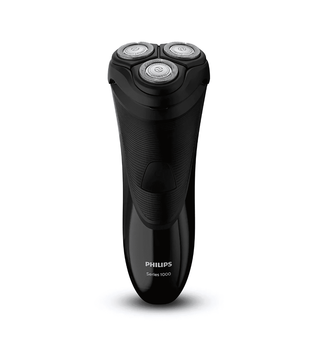 Philips S1110/04 Dry Shaver with CloseCut Blade System, 4-direction Flex Heads, pop-up trimmer, and corded operation for a reliable shaving experience.