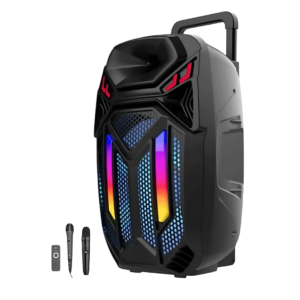 ZQS-15108 Outdoor Portable Bluetooth Speaker, 15-Inch, 40W Power, Heavy Bass, Scary Lighting, Pull Rod Design.