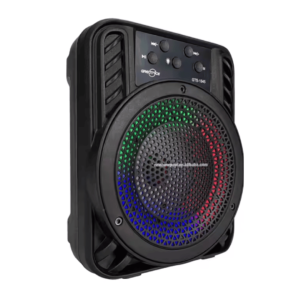 GTS-1545 3-inch Bluetooth wireless speaker with RGB ring lights and FM radio, ideal for outdoor parties.