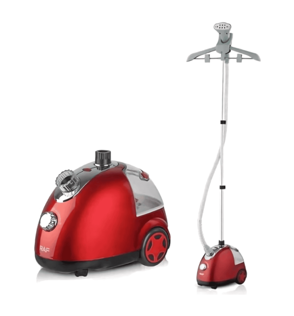RAF R-3037 Garment Steamer – 1700W, 1.3L Water Tank, 3 Steam Settings, Anti-Drip System, 30-Second Heat-Up, 220-240V.