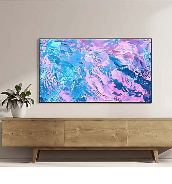 SAMSUNG 50" Crystal Smart TV (AU50CU7000) featuring 4K resolution, HDR10+, Dynamic Crystal Color, and Dolby Digital Plus sound for an enhanced viewing experience.