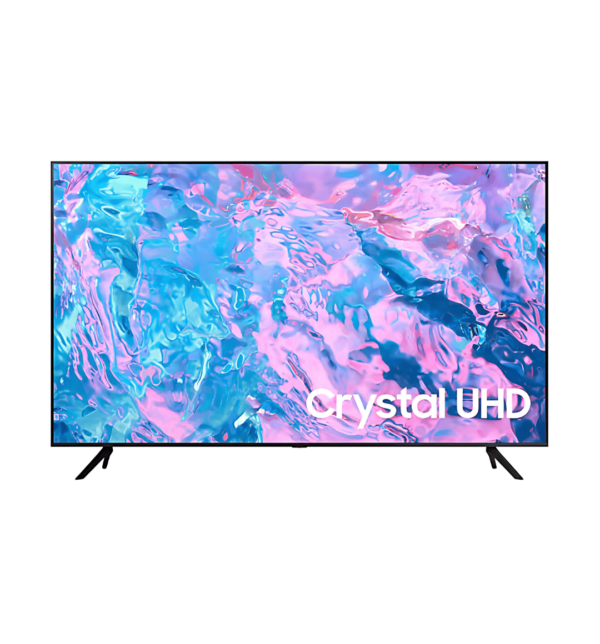 SAMSUNG 50" Crystal Smart TV (AU50CU7000) featuring 4K resolution, HDR10+, Dynamic Crystal Color, and Dolby Digital Plus sound for an enhanced viewing experience.