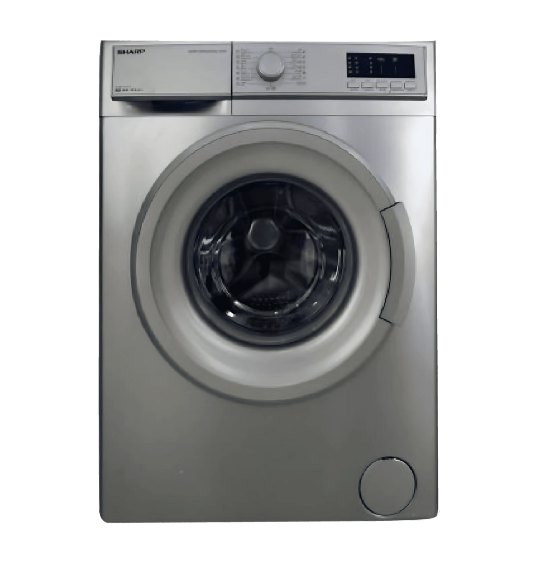 SHARP ES-FE810CZL-S 8KG Front Load Washing Machine – Silver, 1000 RPM, 15 Wash Programs, Energy-Efficient.