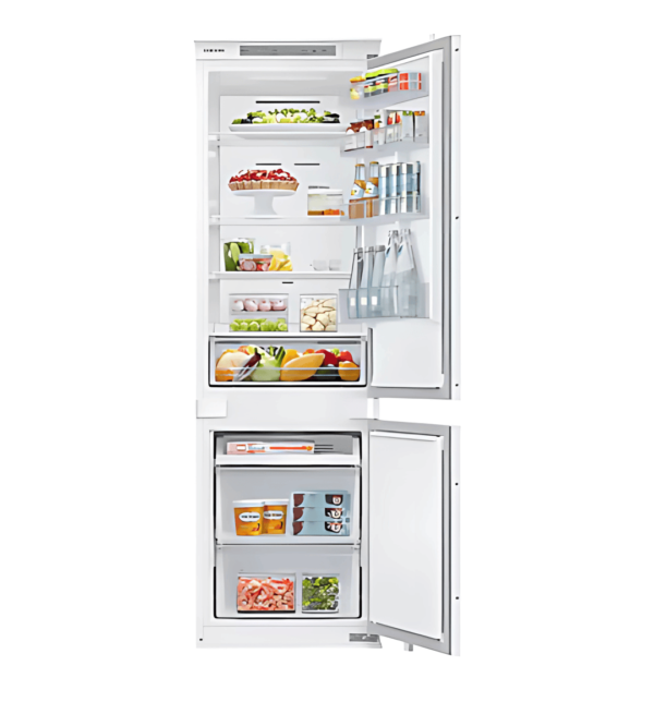 "Samsung BRB26600EWW Built-in Refrigerator Freezer – 267L, No Frost, Multi Flow Cooling, LED Display, White"