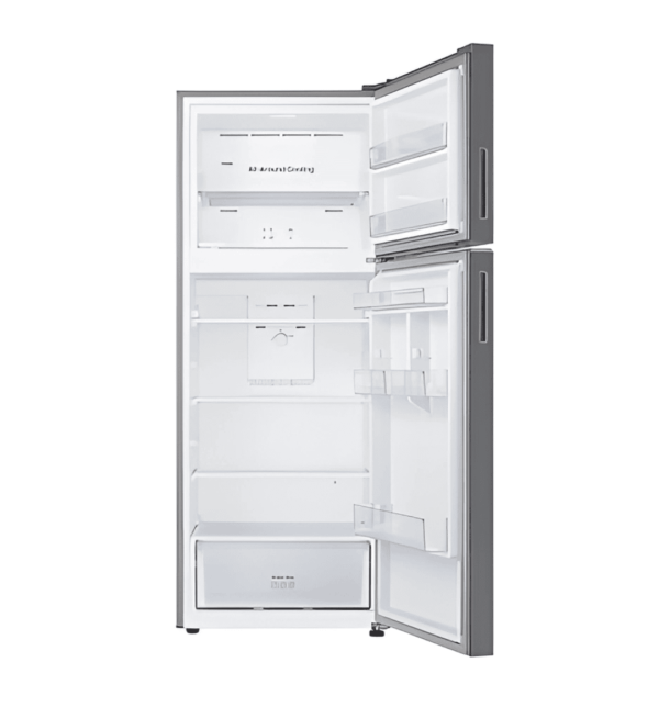 "Samsung RT47CG6002S9IQ Top Mount Freezer – Stainless Steel, Digital Inverter Compressor, All-Around Cooling, Deodorizing Filter, Ice Tray"