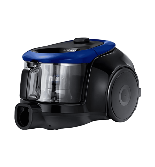 Samsung VC18M2120SB/SG Canister Bagless Vacuum Cleaner with 1800W motor and cartridge filter for multi-surface cleaning.
