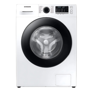 Samsung WW90TA046AE 9Kg Front Load Washing Machine – White, 1400 RPM, Hygiene Steam, 14 Programs, Quick Wash, and LCD Display for efficient and deep cleaning.
