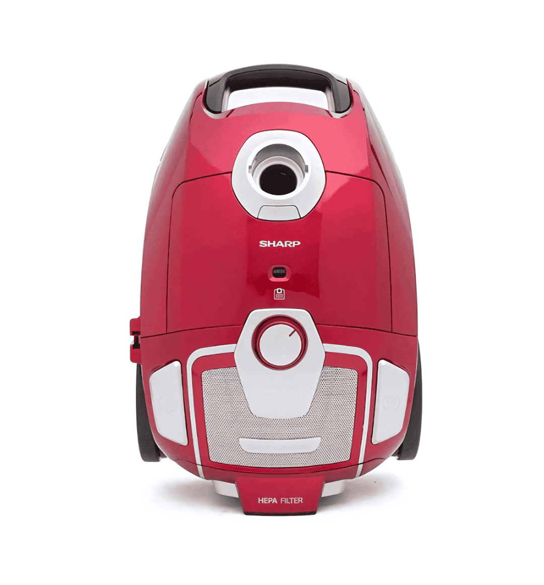 Sharp EC-BG2005A-RZ Vacuum Cleaner with 2000W motor, 3L washable dust bag, HEPA filter, and automatic wire rewind for powerful and easy cleaning.