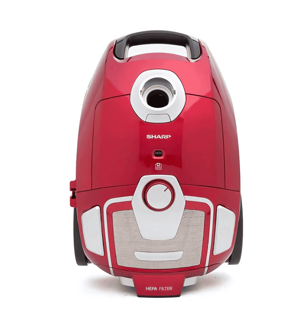 Sharp EC-BG2205A-RZ Vacuum Cleaner with 2200W suction power, 5L capacity, Exhaust HEPA filter, and onboard tool storage for effective home cleaning.