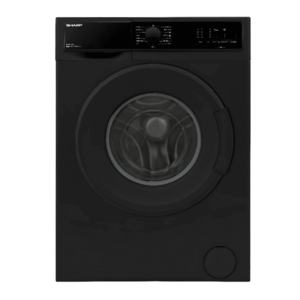 Sharp ES-FE810CZLB 8Kg Front Load Washing Machine in Black with Quick Wash, Stain Level Selection, and 90°C Tub Cleaning