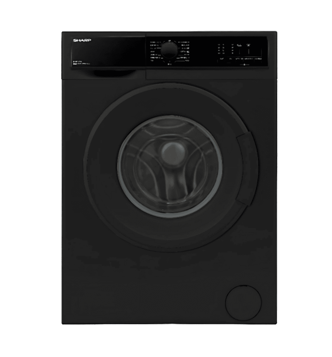 Sharp ES-FE810CZLB 8Kg Front Load Washing Machine in Black with Quick Wash, Stain Level Selection, and 90°C Tub Cleaning